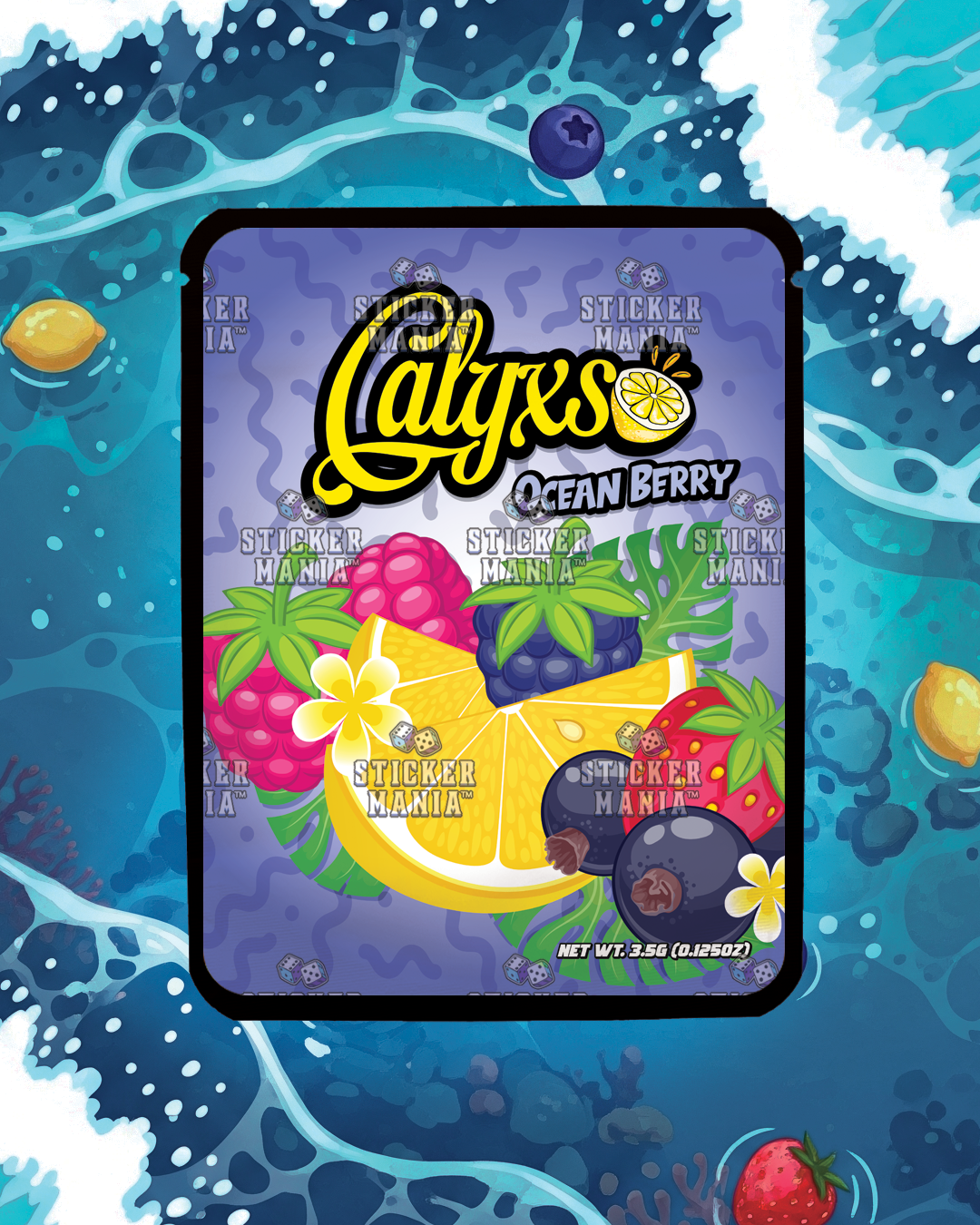 Calyxs Ocean Berry | Pre-Made Sticker Bag | 3.5g