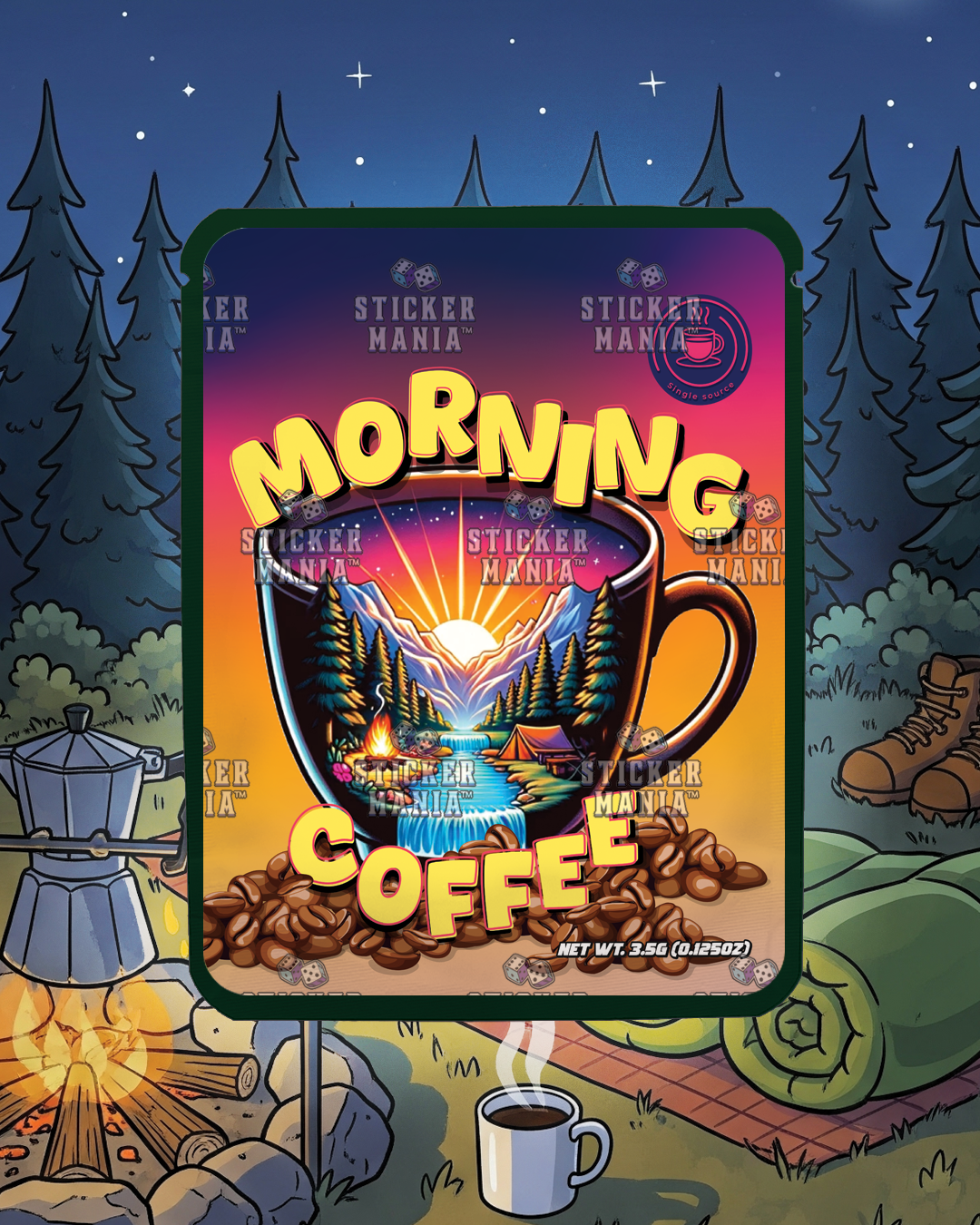 Morning Coffee | Pre-Made Sticker Bag | 3.5g