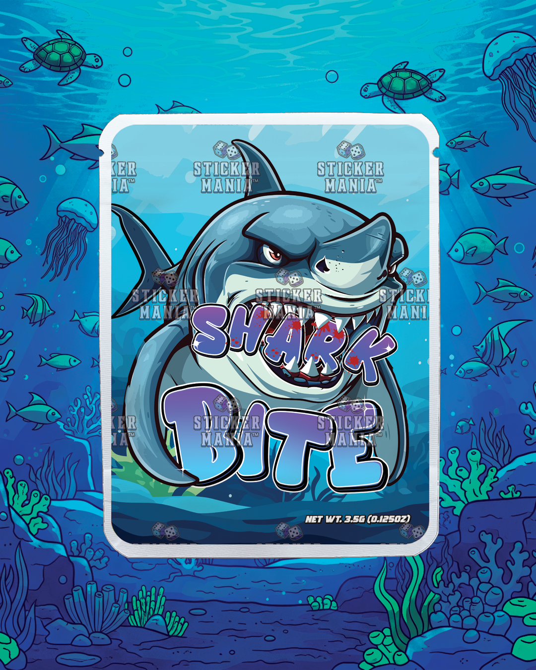 Shark Bite | Pre-Made Sticker Bag | 3.5g