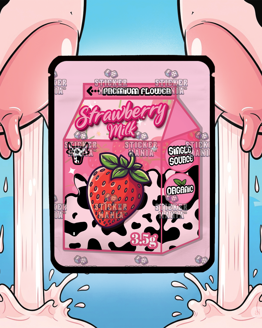 Strawberry Milk | Pre-Made Sticker Bag | 3.5g