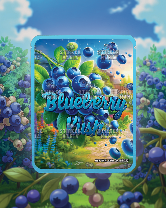 Blueberry Kush | Pre-Made Sticker Bag | 3.5g