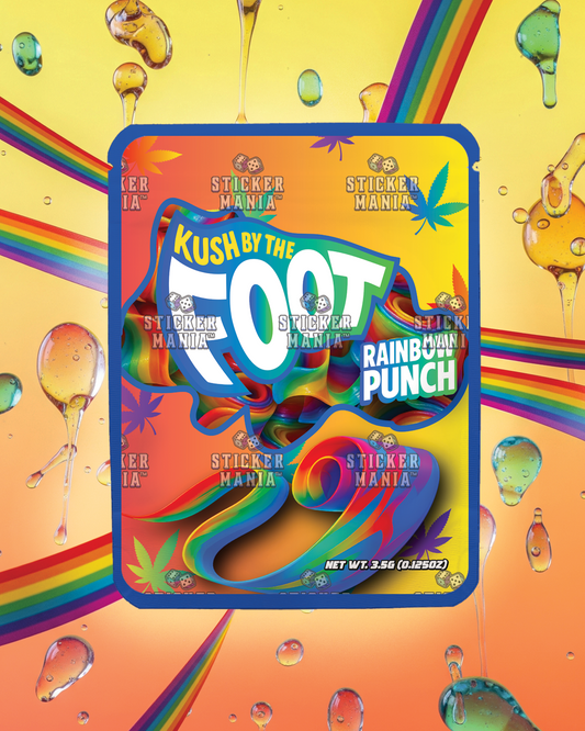 Kush By The Foot Rainbow Punch | Pre-Made Sticker Bag | 3.5g