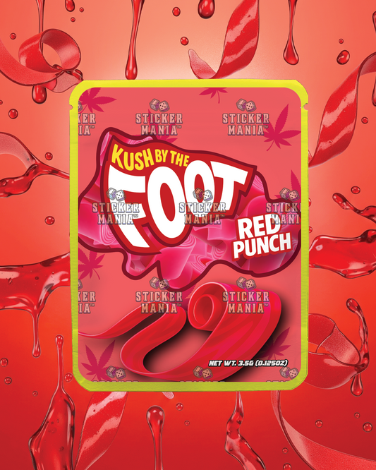Kush By The Foot Red Punch | Pre-Made Sticker Bag | 3.5g