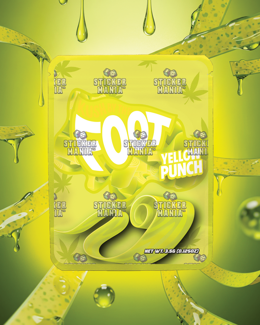 Kush By The Foot Yellow Punch | Pre-Made Sticker Bag | 3.5g