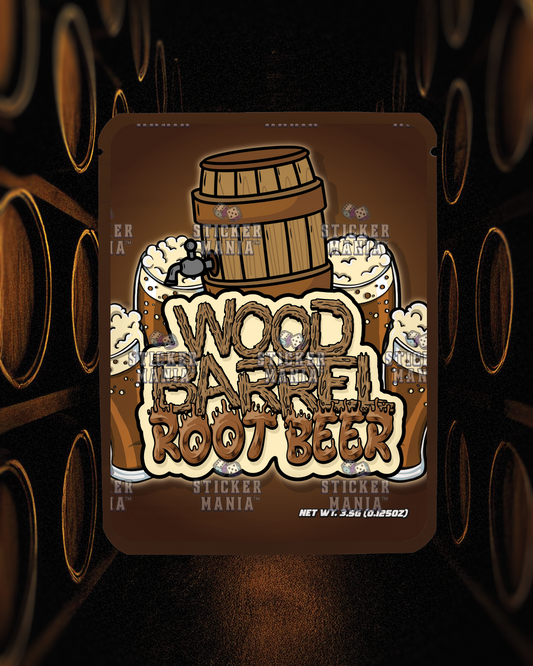 Wood Barrel | Pre-Made Sticker Bag | 3.5g