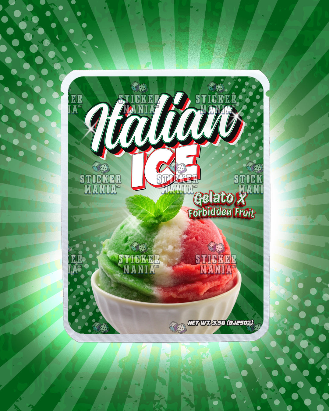Italian Ice | Pre-Made Sticker Bag | 3.5g