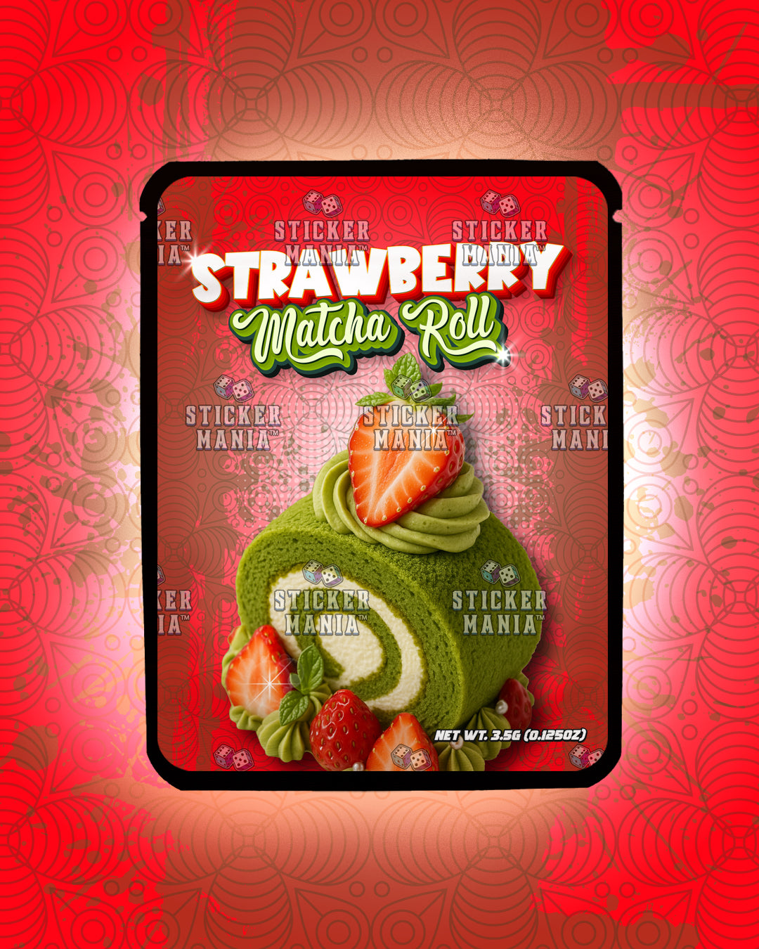 Strawberry Matcha Roll | Pre-Made Sticker Bag | 3.5g