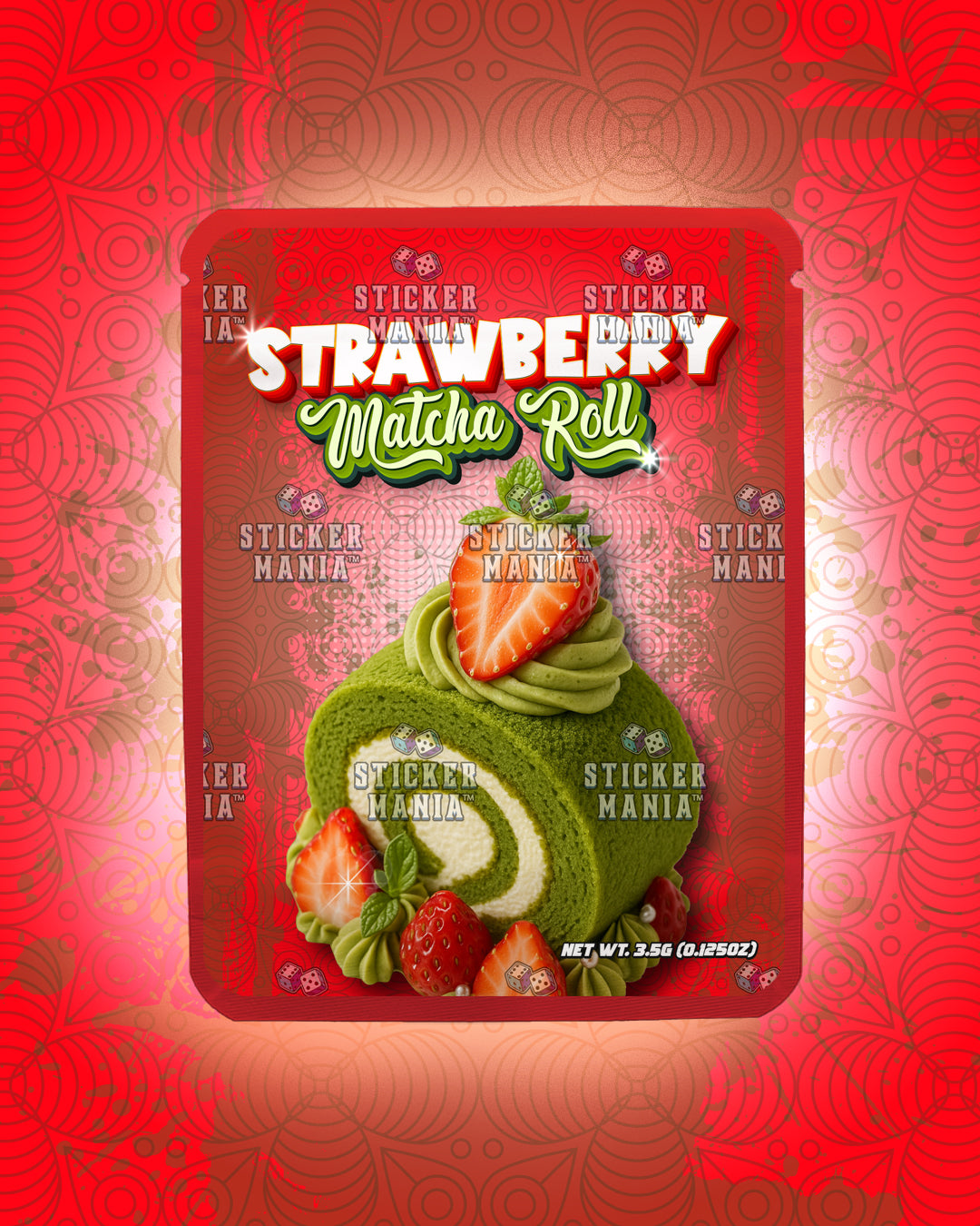 Strawberry Matcha Roll | Pre-Made Sticker Bag | 3.5g