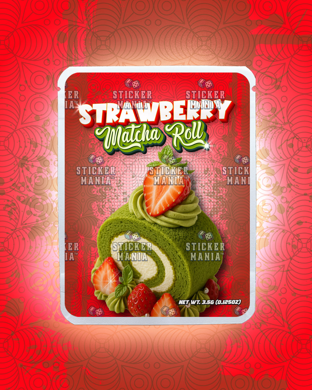 Strawberry Matcha Roll | Pre-Made Sticker Bag | 3.5g
