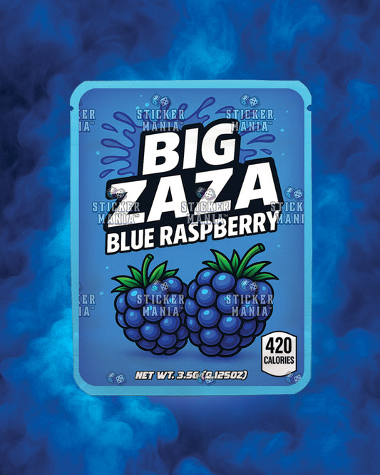 Big Zaza Blue Raspberry | Pre-Made Sticker Bag | 3.5g