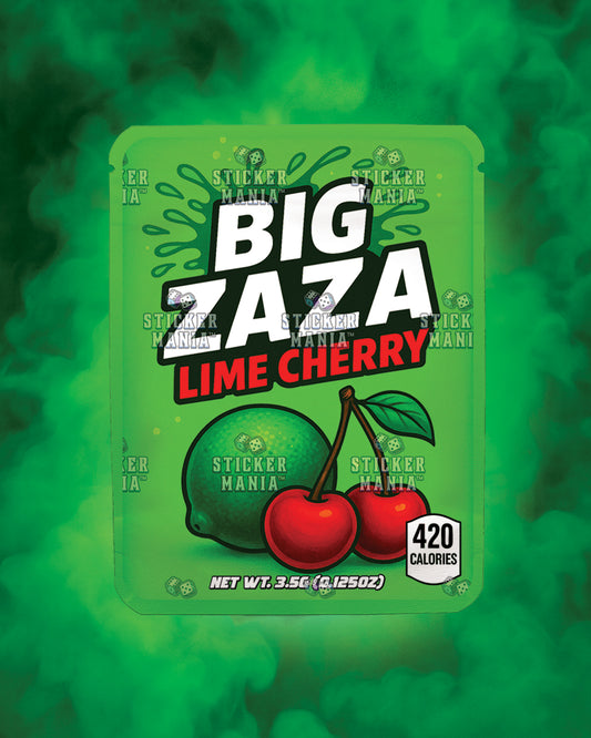 Big Zaza Lime Cherry | Pre-Made Sticker Bag | 3.5g