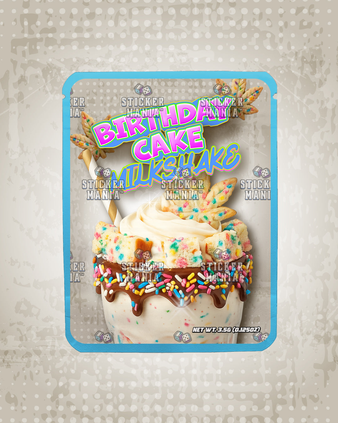 Milkshake Birthday Cake | Pre-Made Sticker Bag | 3.5g