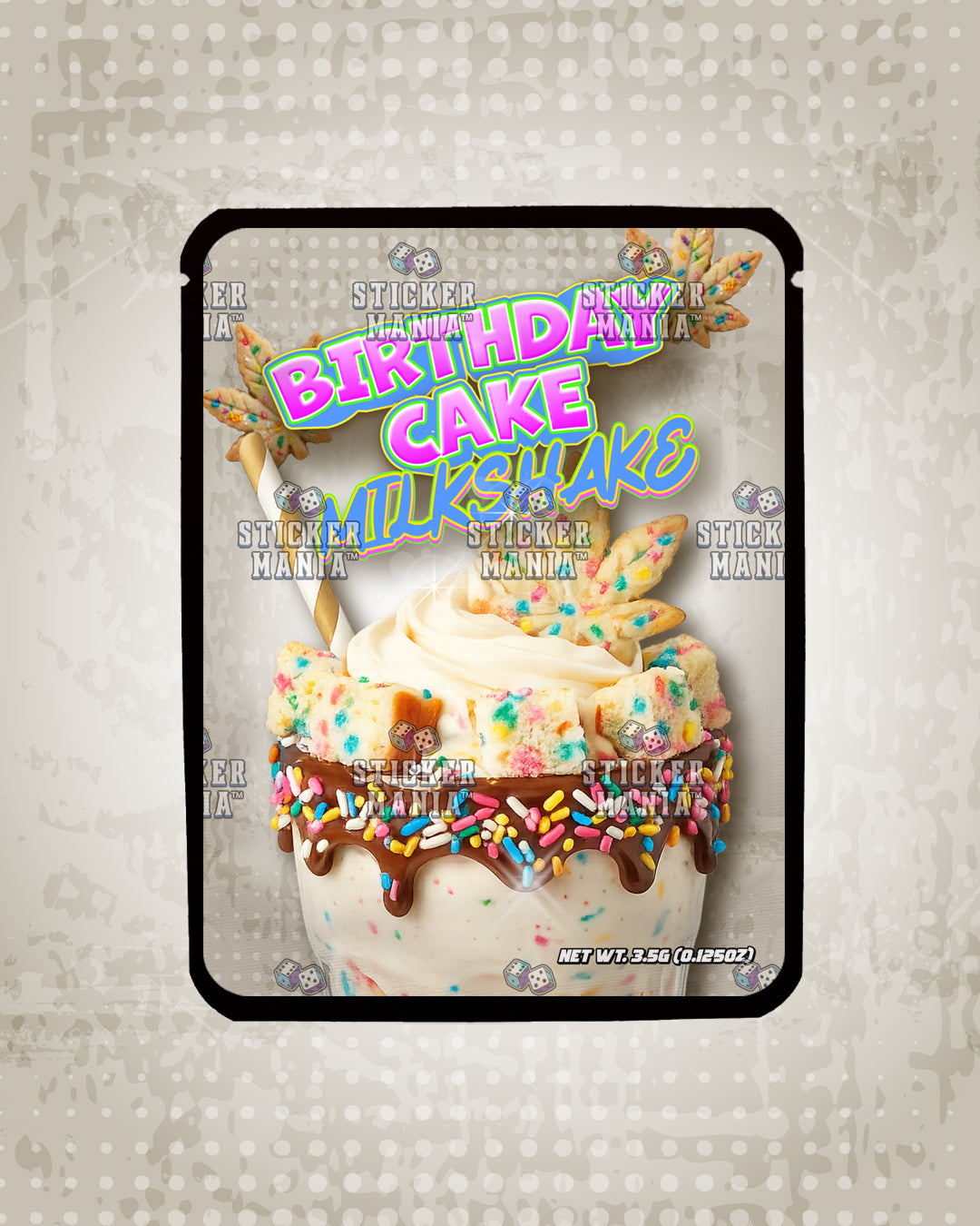 Milkshake Birthday Cake | Pre-Made Sticker Bag | 3.5g