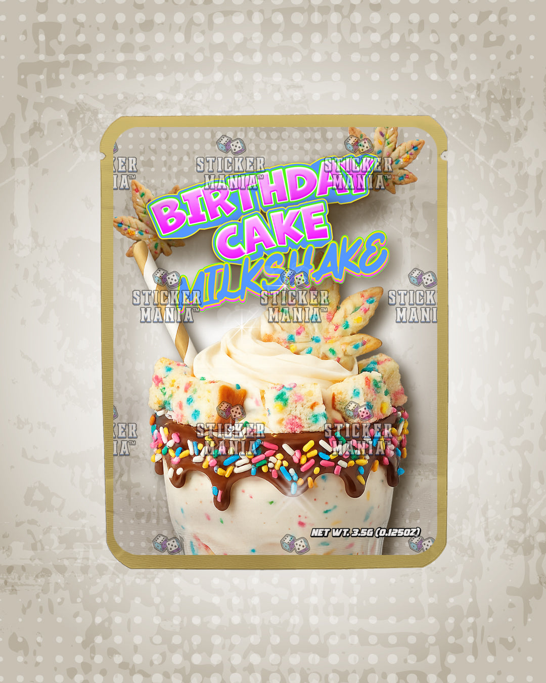 Milkshake Birthday Cake | Pre-Made Sticker Bag | 3.5g