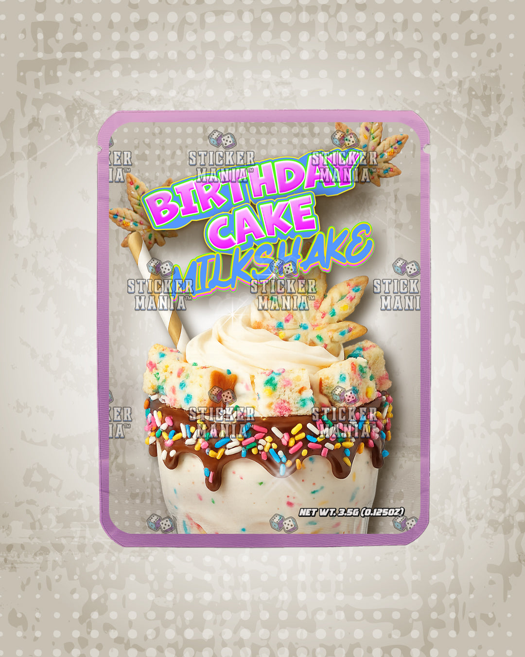 Milkshake Birthday Cake | Pre-Made Sticker Bag | 3.5g