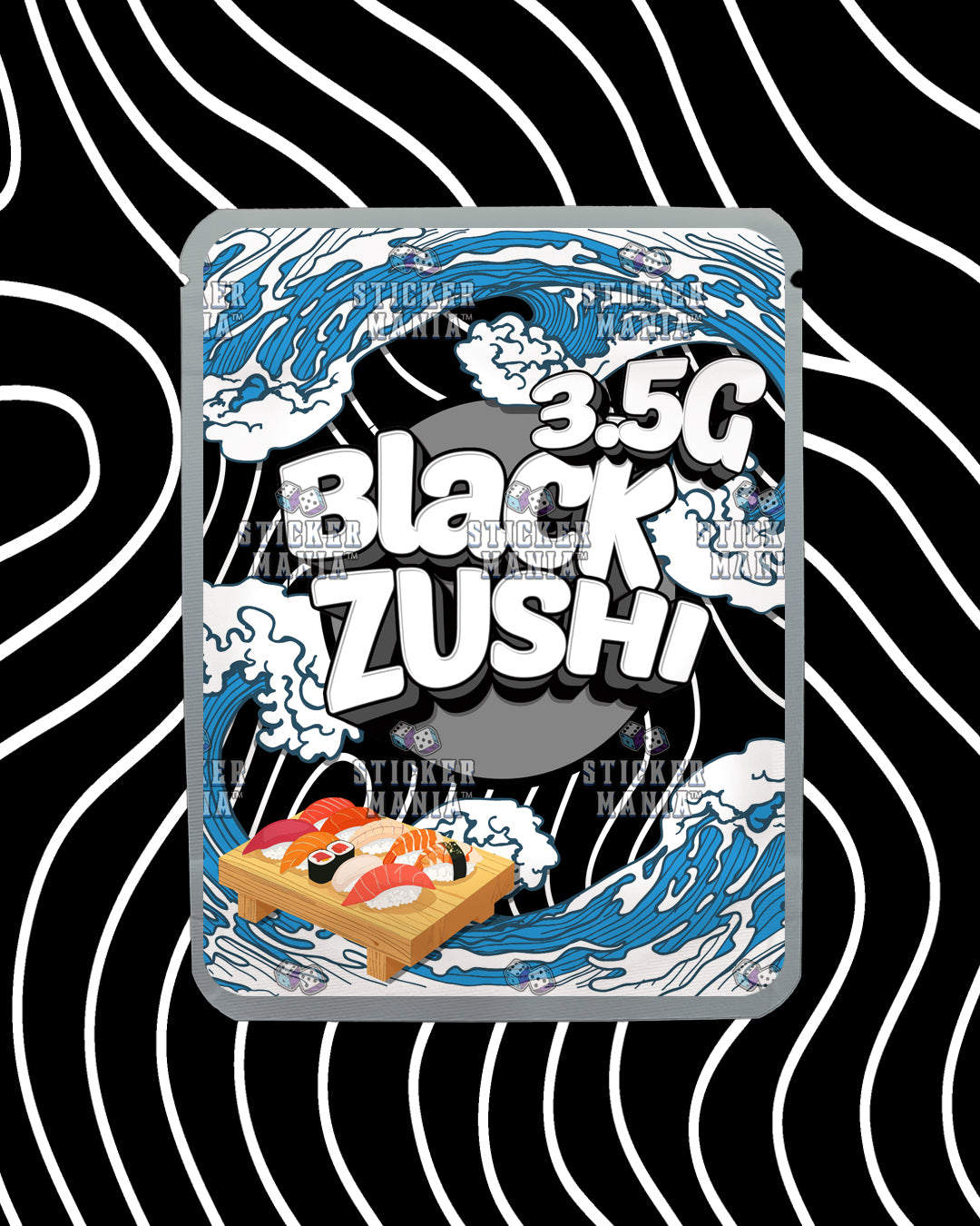 Black Zushi | Pre-Made Sticker Bag | 3.5g