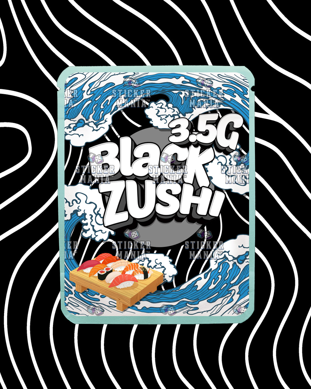 Black Zushi | Pre-Made Sticker Bag | 3.5g