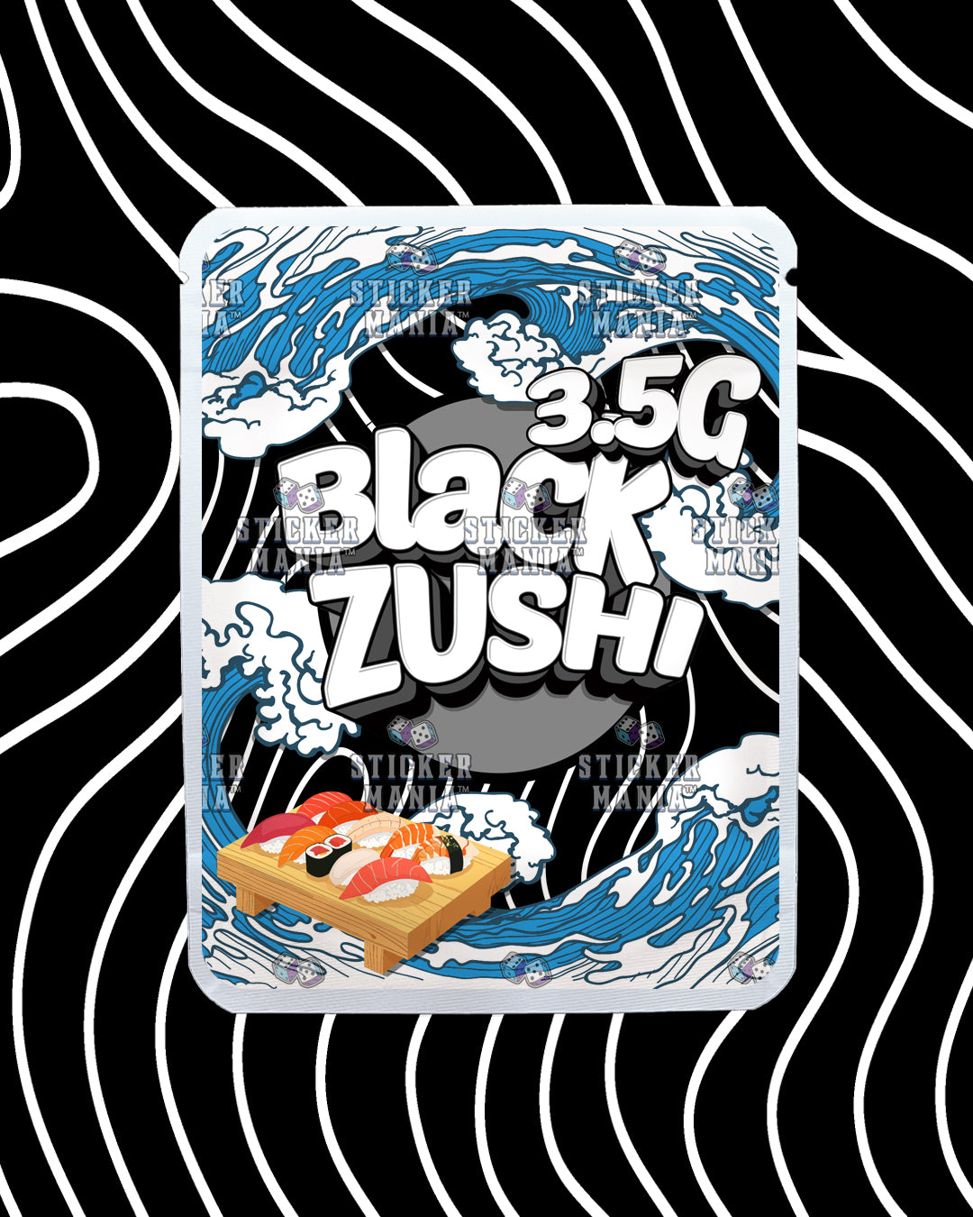 Black Zushi | Pre-Made Sticker Bag | 3.5g