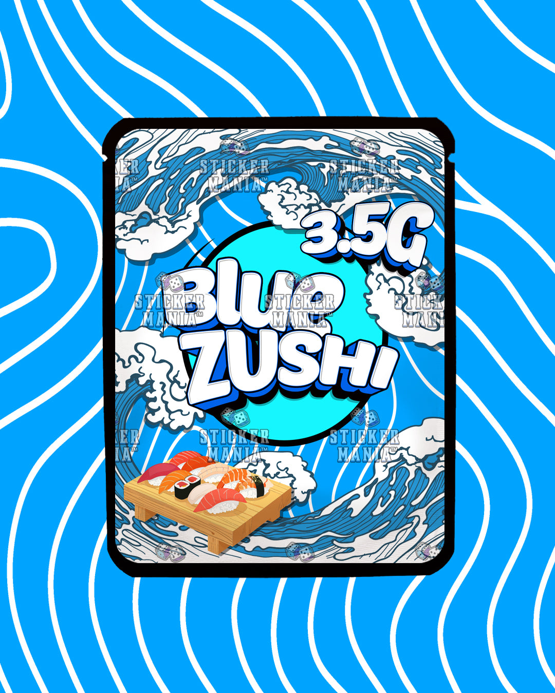Blue Zushi | Pre-Made Sticker Bag | 3.5g