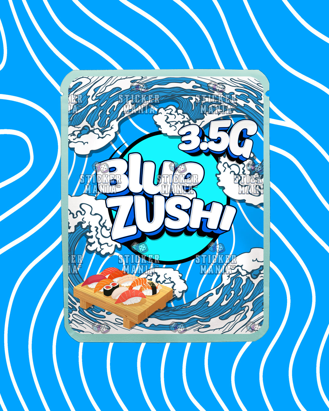 Blue Zushi | Pre-Made Sticker Bag | 3.5g
