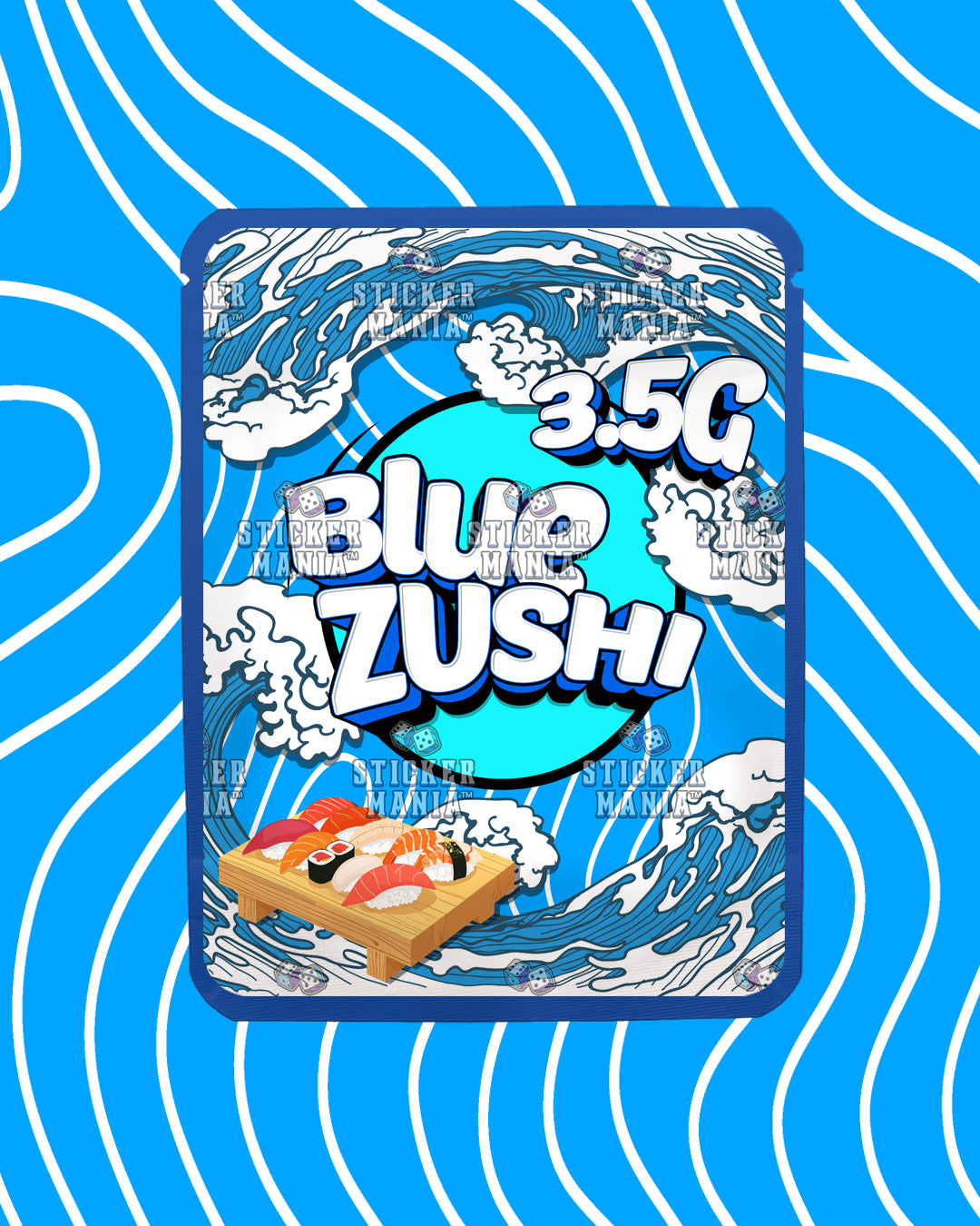 Blue Zushi | Pre-Made Sticker Bag | 3.5g