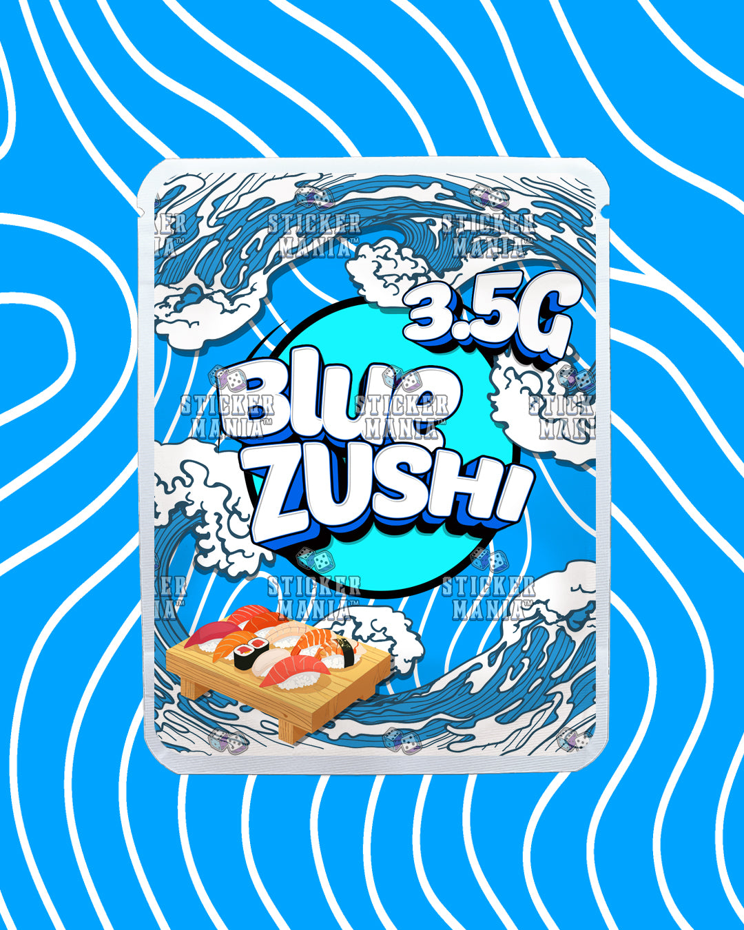 Blue Zushi | Pre-Made Sticker Bag | 3.5g