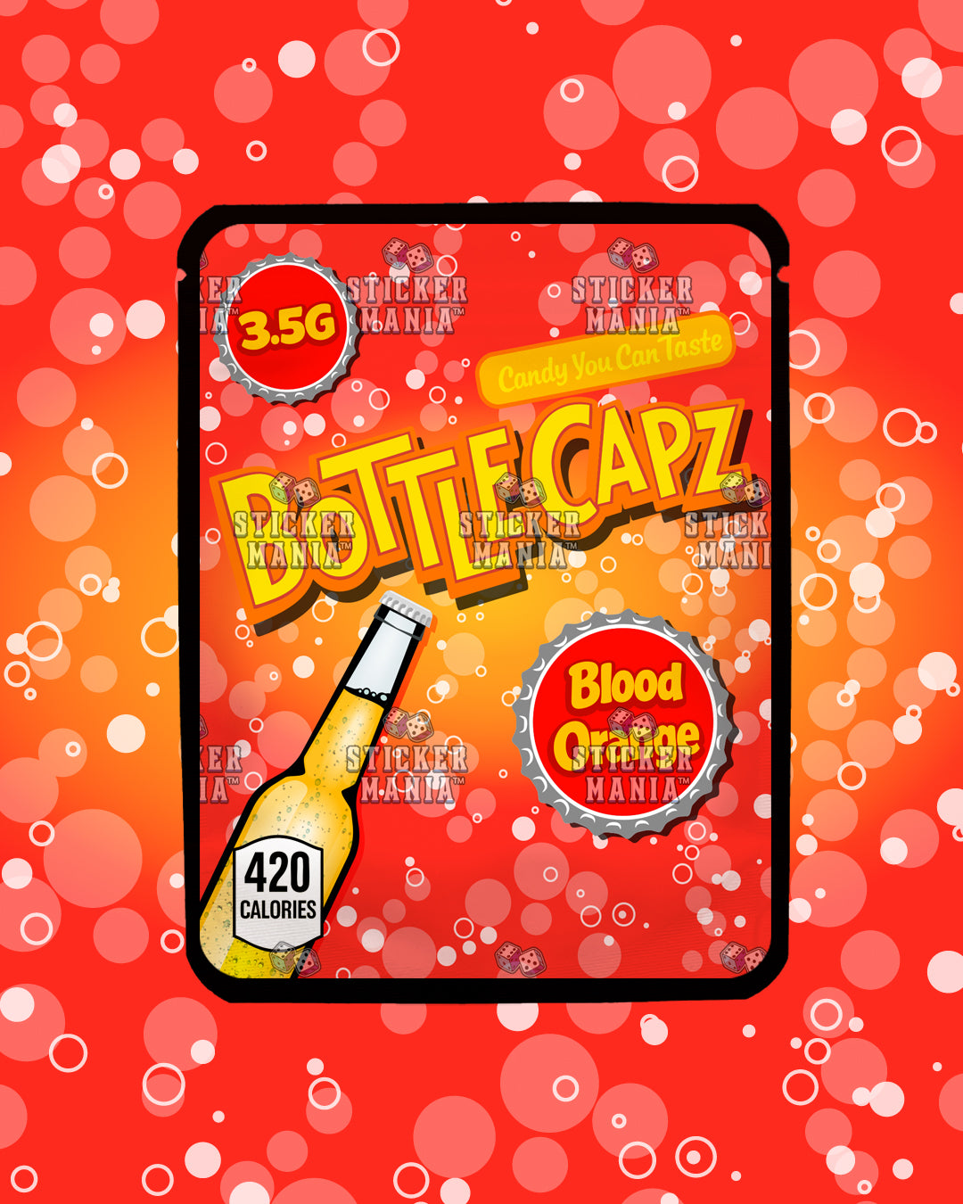 Bottle Capz Blood Orange | Pre-Made Sticker Bag | 3.5g