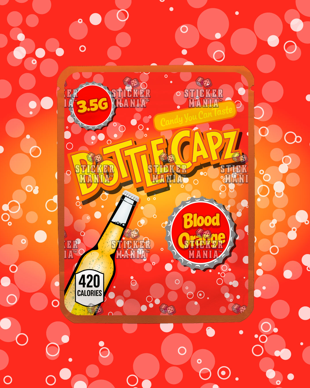 Bottle Capz Blood Orange | Pre-Made Sticker Bag | 3.5g