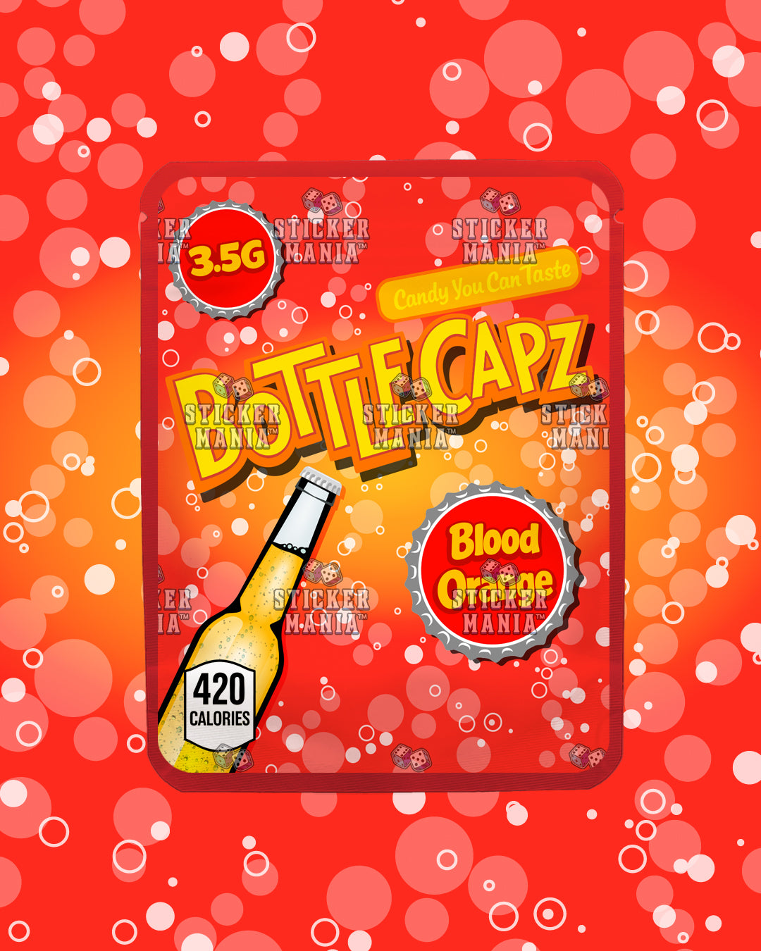 Bottle Capz Blood Orange | Pre-Made Sticker Bag | 3.5g
