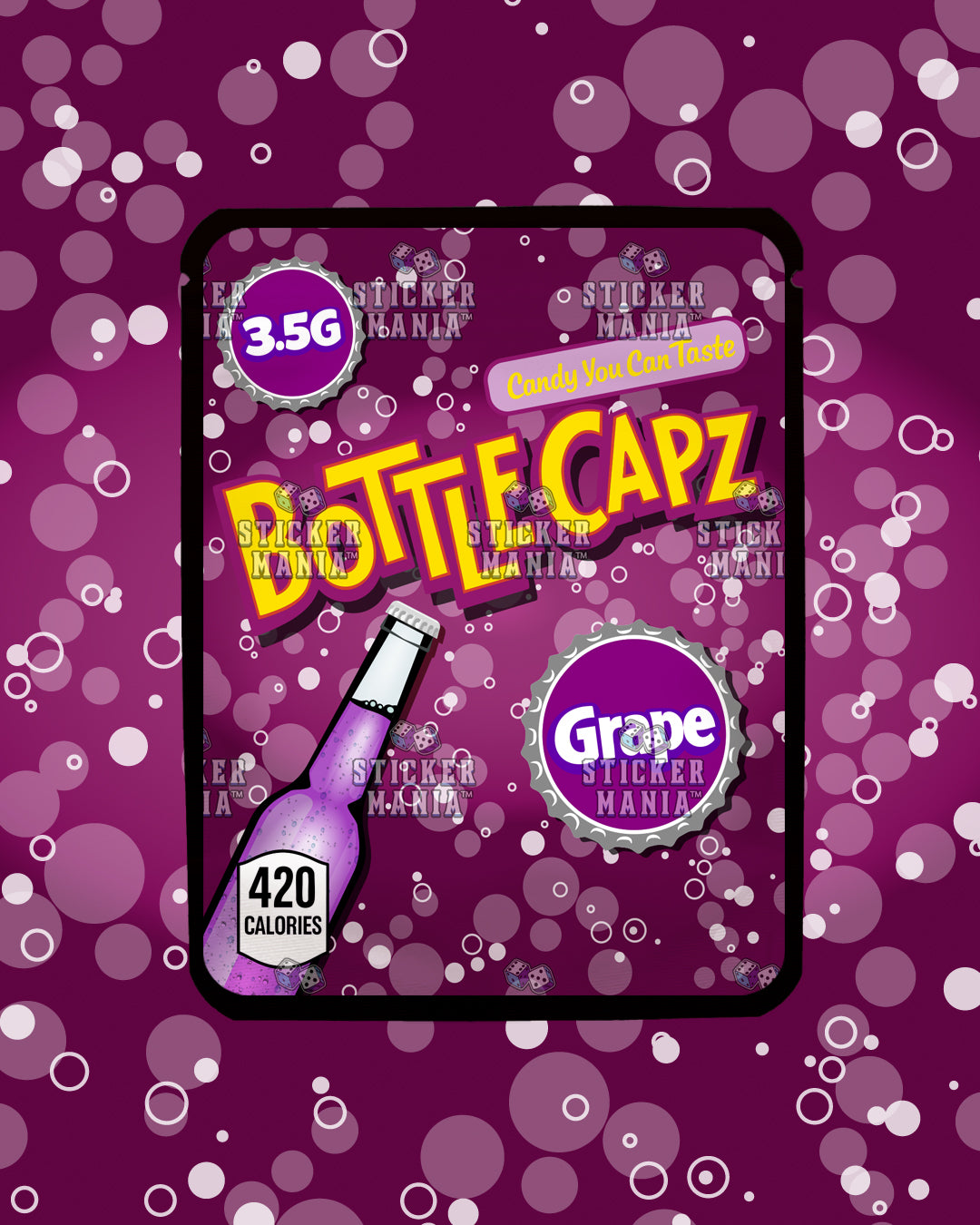 Bottle Capz Grape  | Pre-Made Sticker Bag | 3.5g