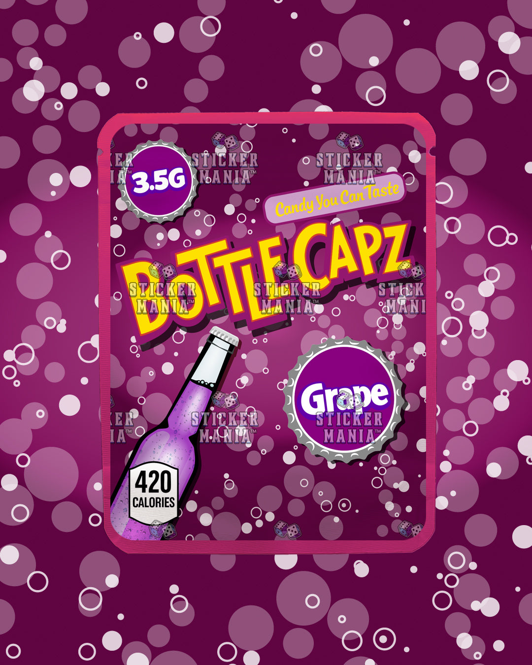 Bottle Capz Grape  | Pre-Made Sticker Bag | 3.5g