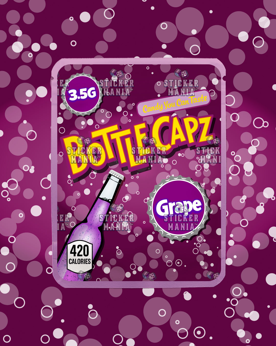 Bottle Capz Grape  | Pre-Made Sticker Bag | 3.5g