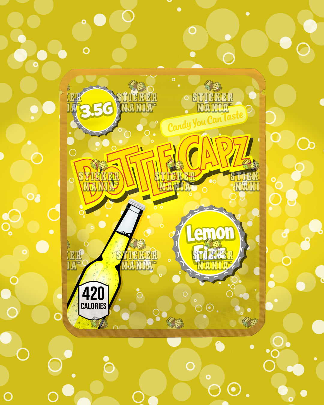 Bottle Capz Lemon Fizz | Pre-Made Sticker Bag | 3.5g