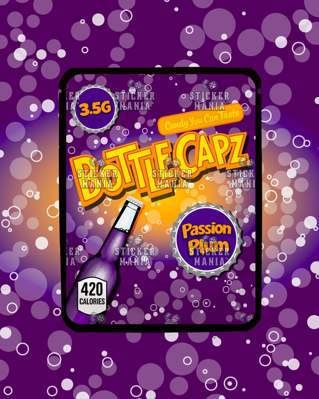Bottle Capz Passion Plum | Pre-Made Sticker Bag | 3.5g