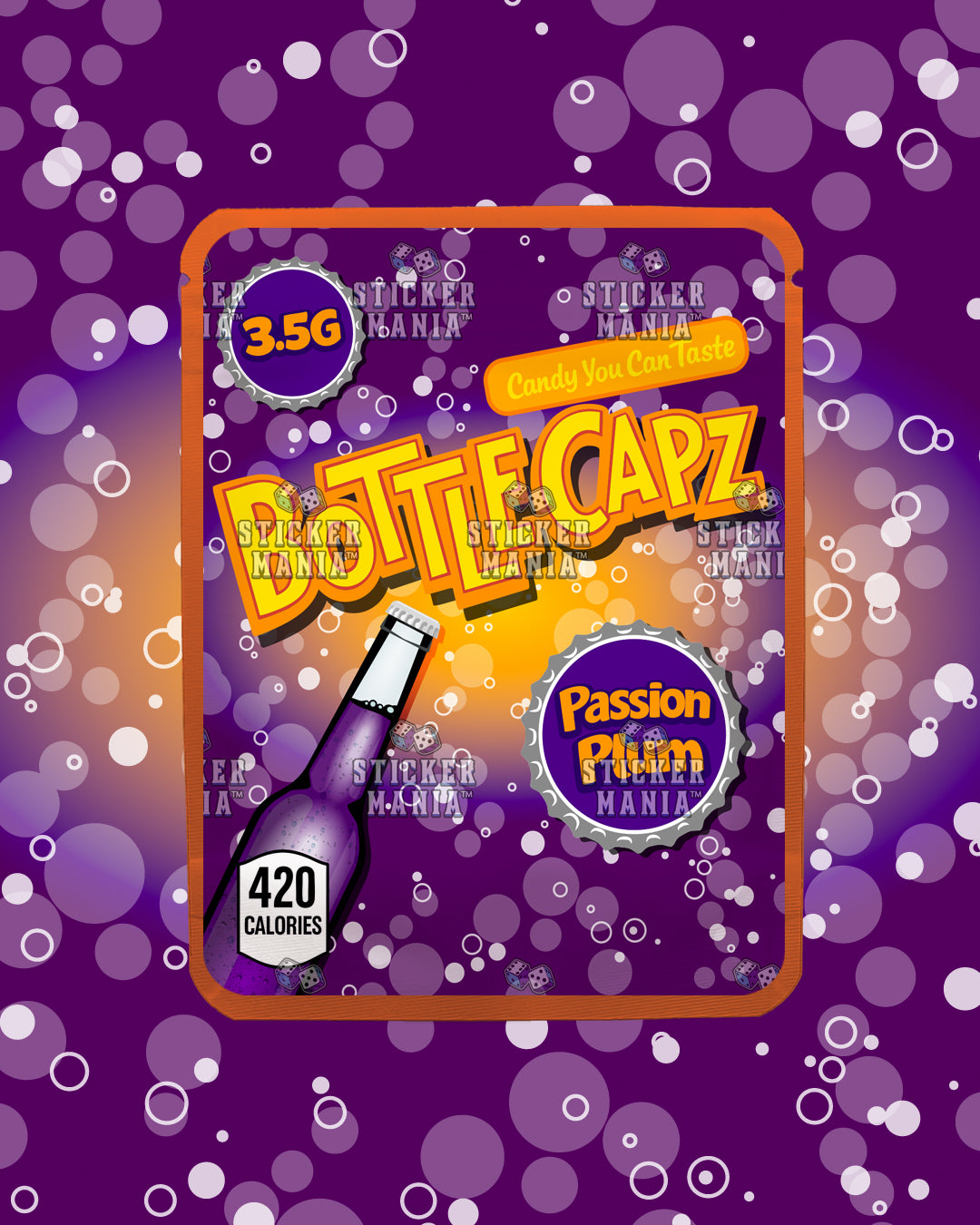 Bottle Capz Passion Plum | Pre-Made Sticker Bag | 3.5g