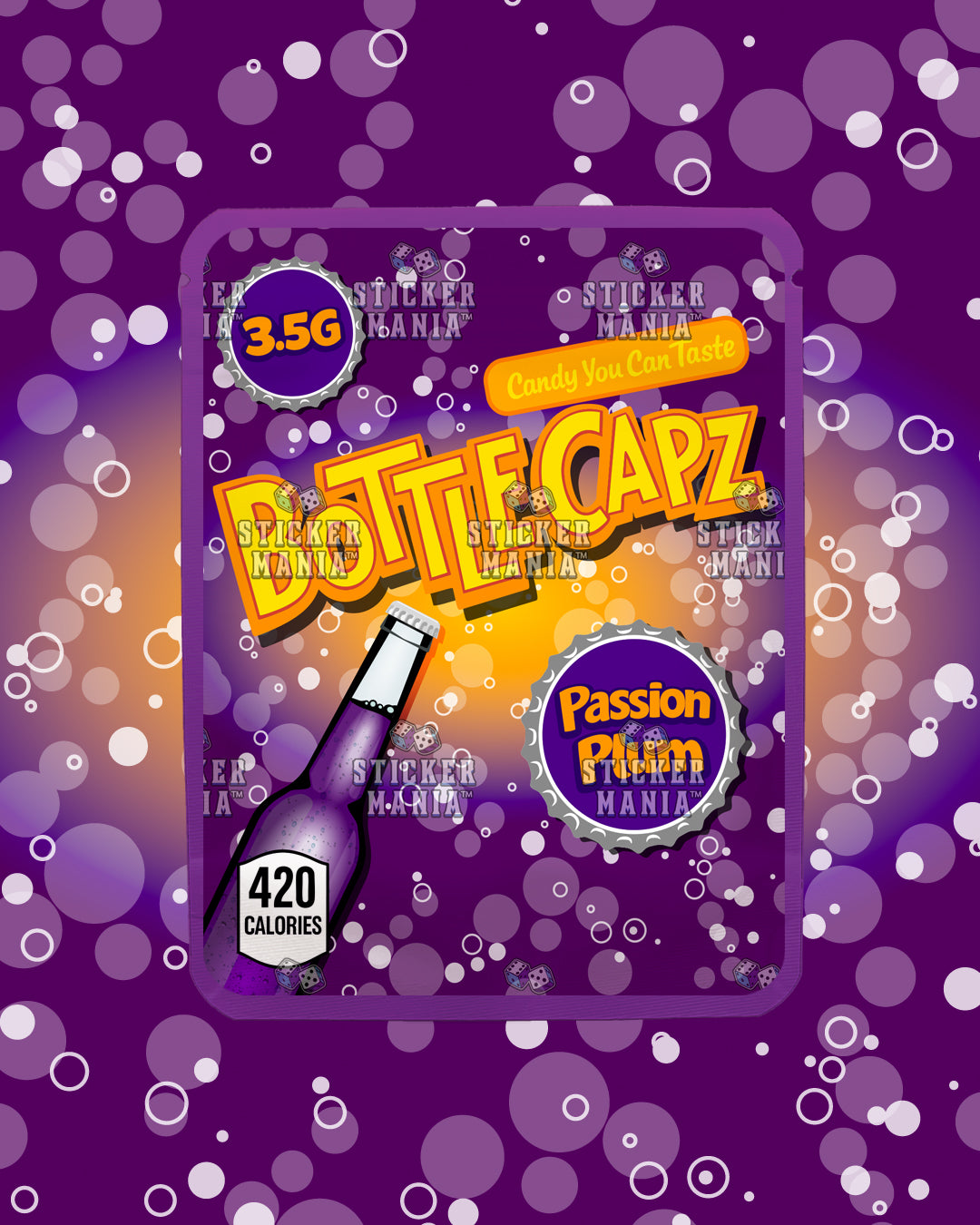 Bottle Capz Passion Plum | Pre-Made Sticker Bag | 3.5g