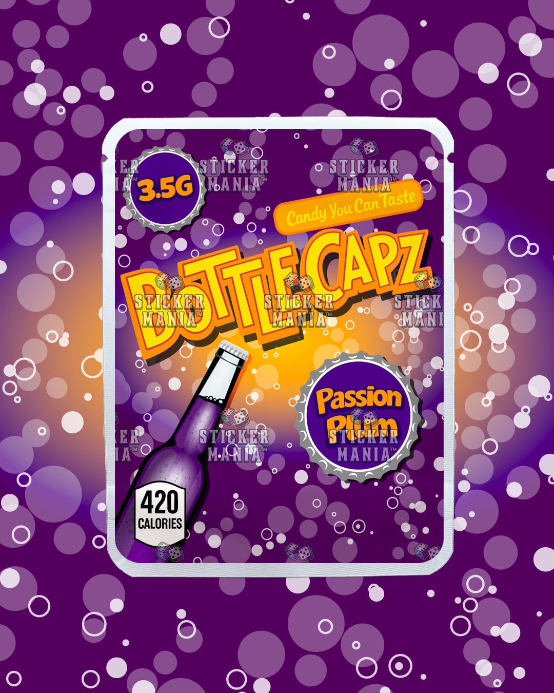 Bottle Capz Passion Plum | Pre-Made Sticker Bag | 3.5g