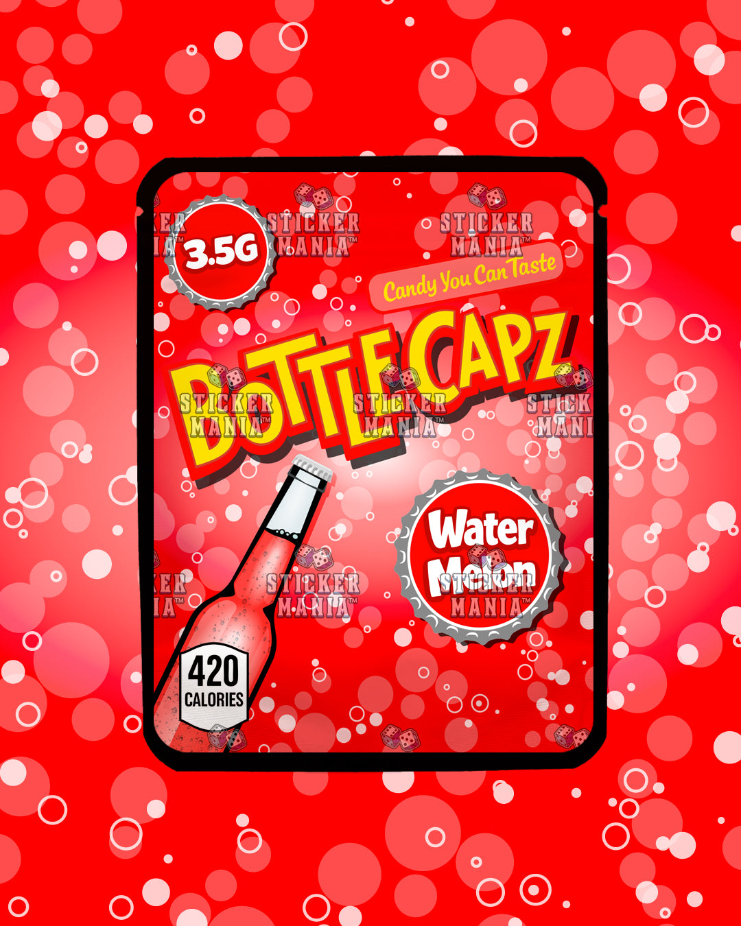 Bottle Capz Watermelon  | Pre-Made Sticker Bag | 3.5g