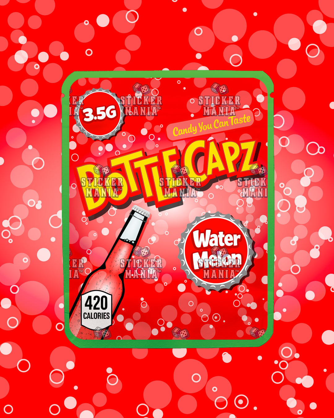 Bottle Capz Watermelon  | Pre-Made Sticker Bag | 3.5g