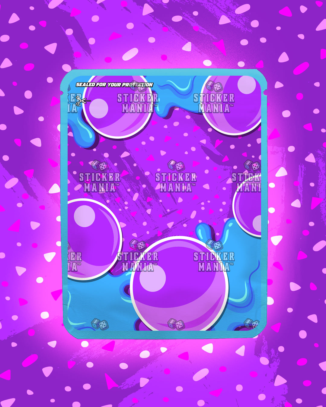 Bubble Za Berry Gum | Pre-Made Sticker Bag | 3.5g
