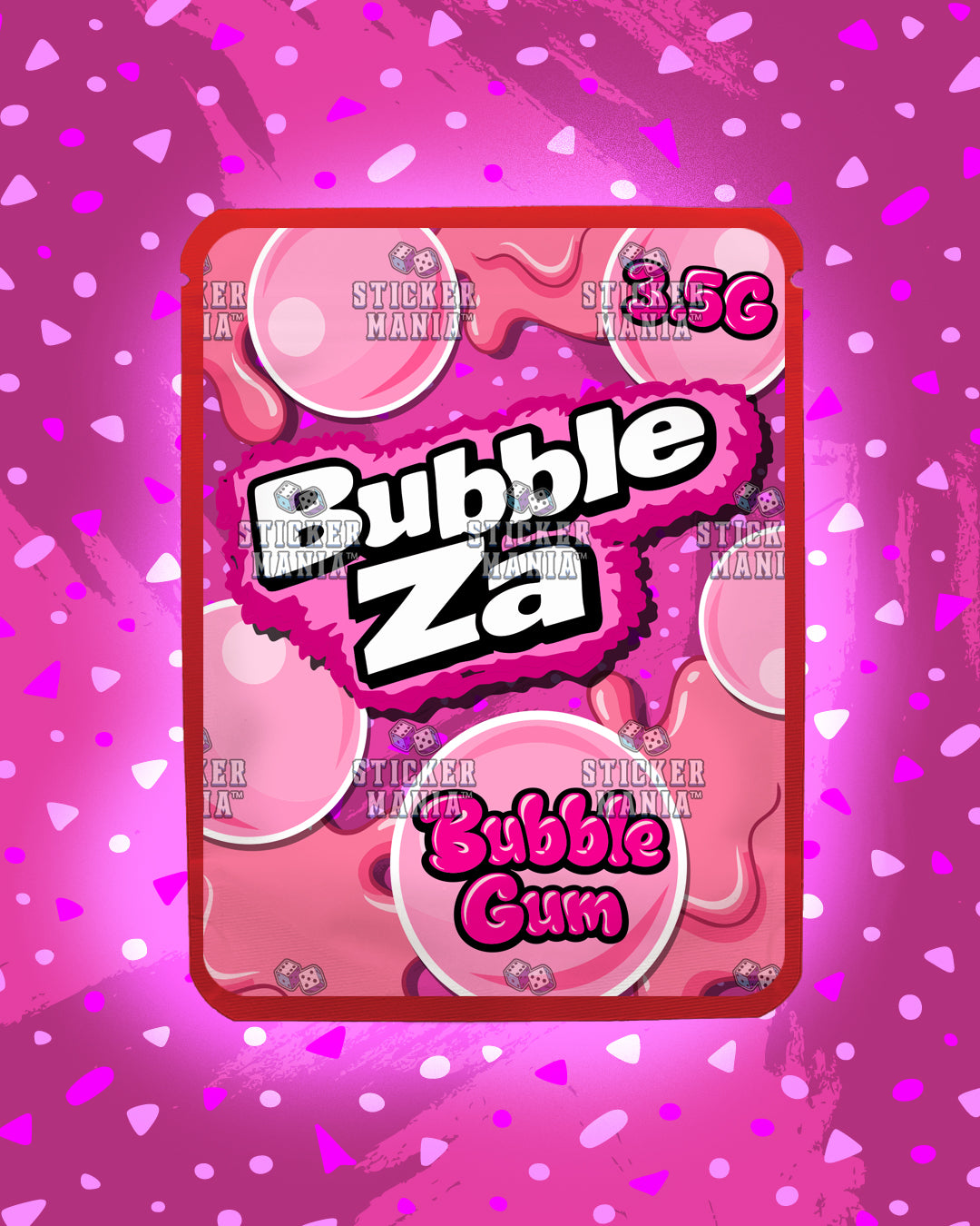 Bubble Za Bubble Gum | Pre-Made Sticker Bag | 3.5g