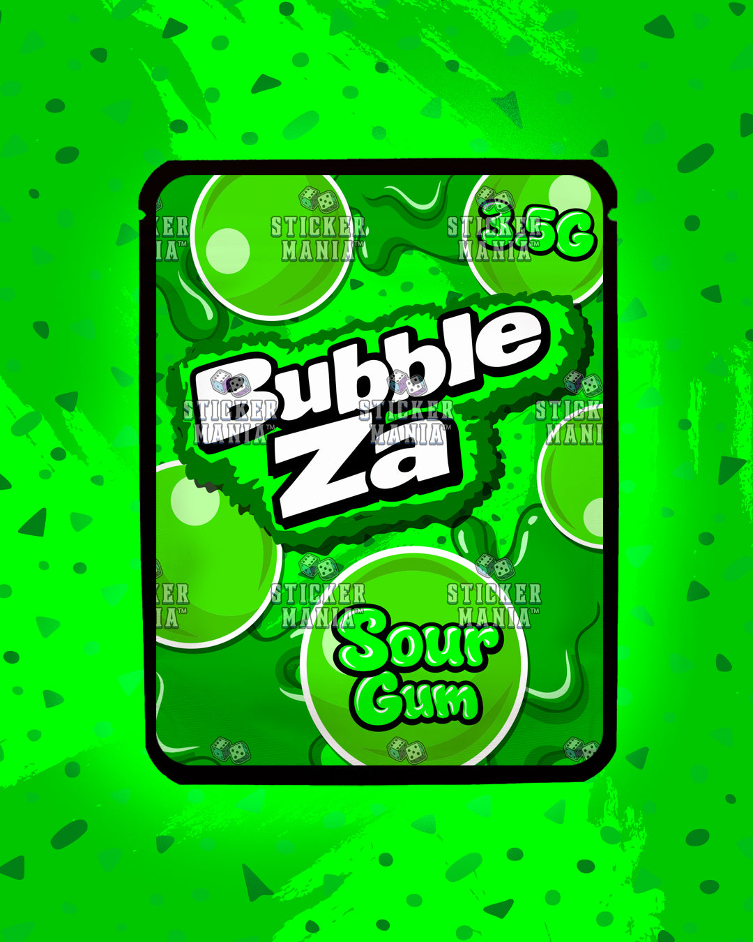 Bubble Za Sour Gum | Pre-Made Sticker Bag | 3.5g