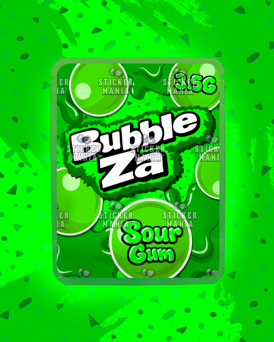 Bubble Za Sour Gum | Pre-Made Sticker Bag | 3.5g