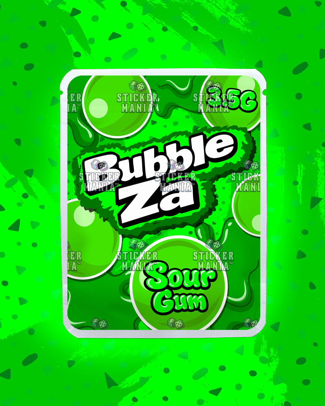 Bubble Za Sour Gum | Pre-Made Sticker Bag | 3.5g