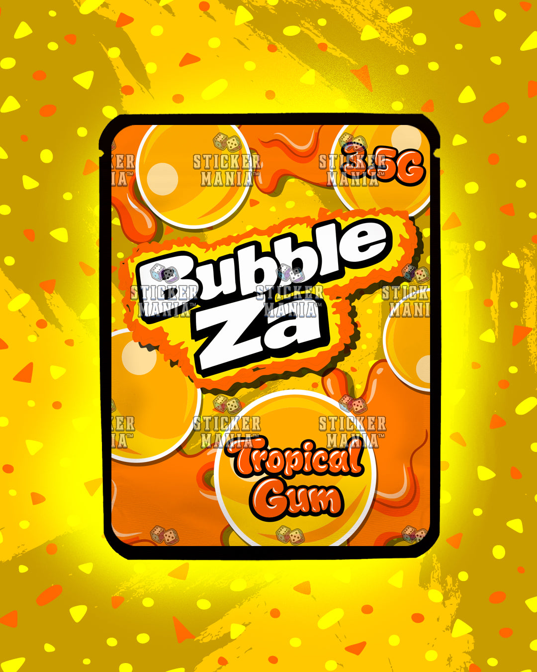 Bubble Za Tropical Gum | Pre-Made Sticker Bag | 3.5g