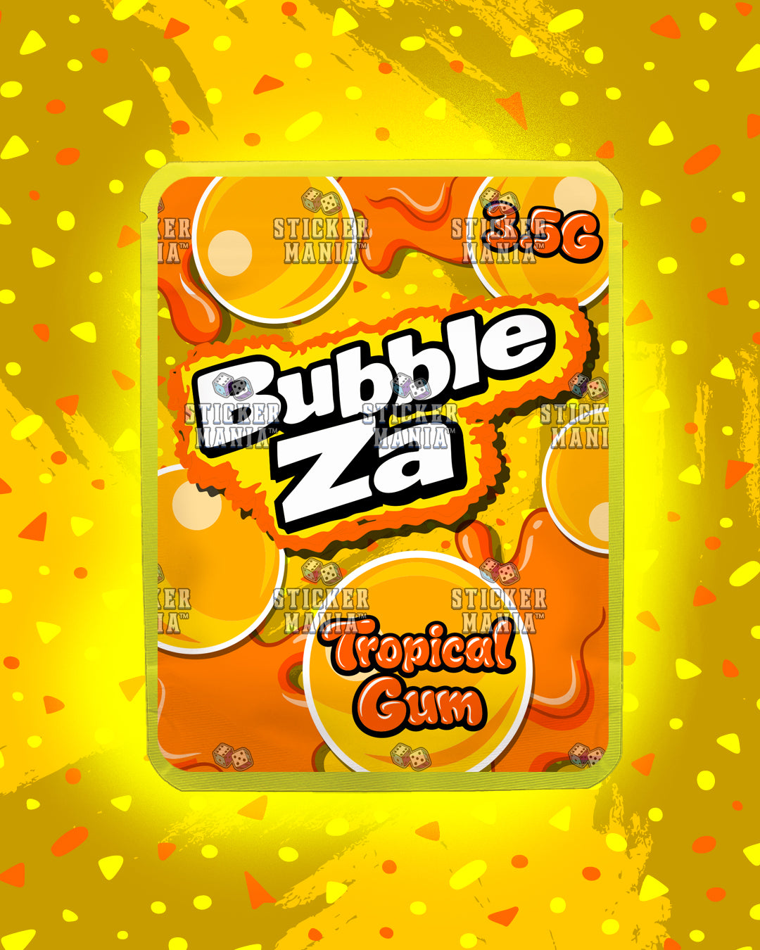 Bubble Za Tropical Gum | Pre-Made Sticker Bag | 3.5g