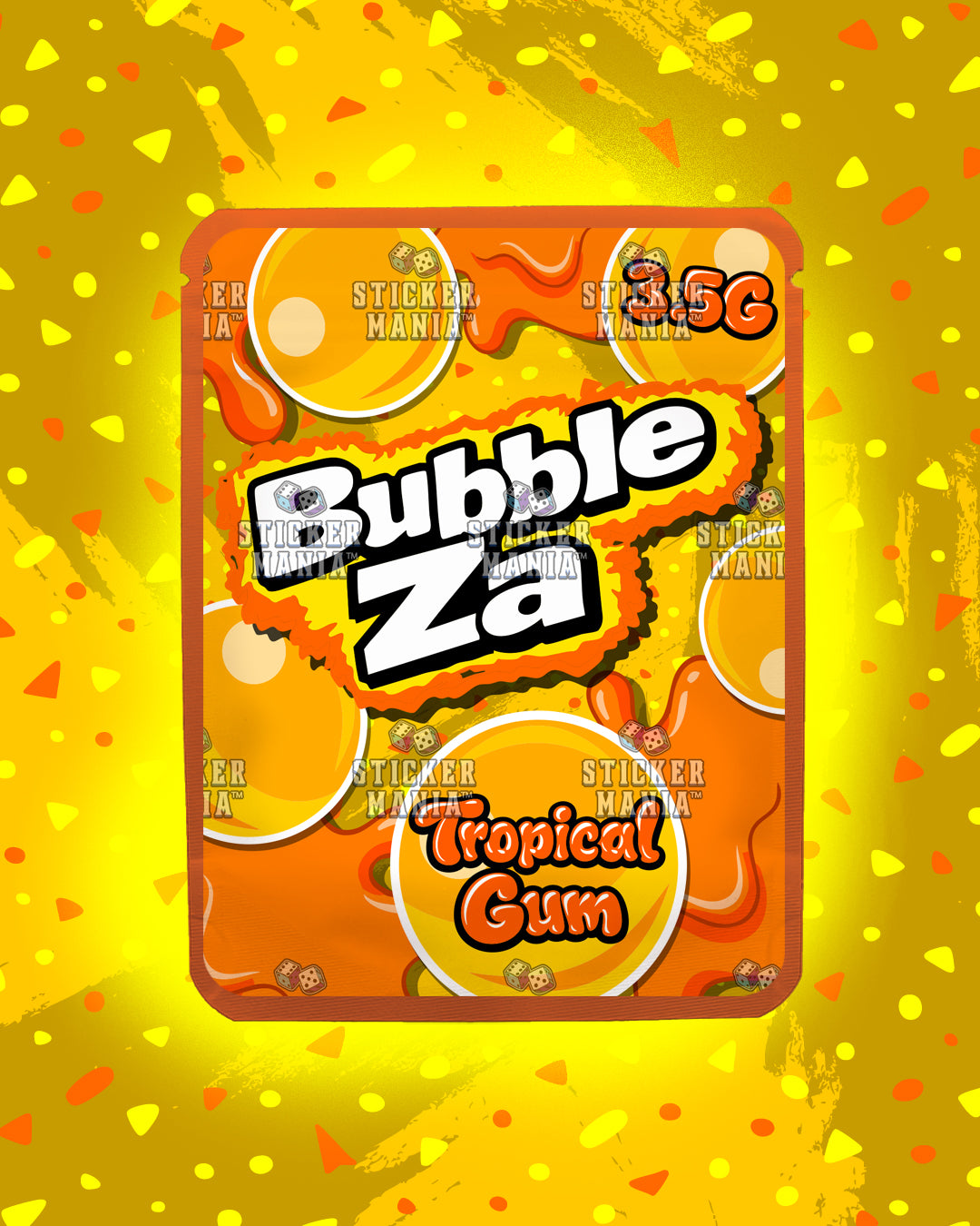 Bubble Za Tropical Gum | Pre-Made Sticker Bag | 3.5g
