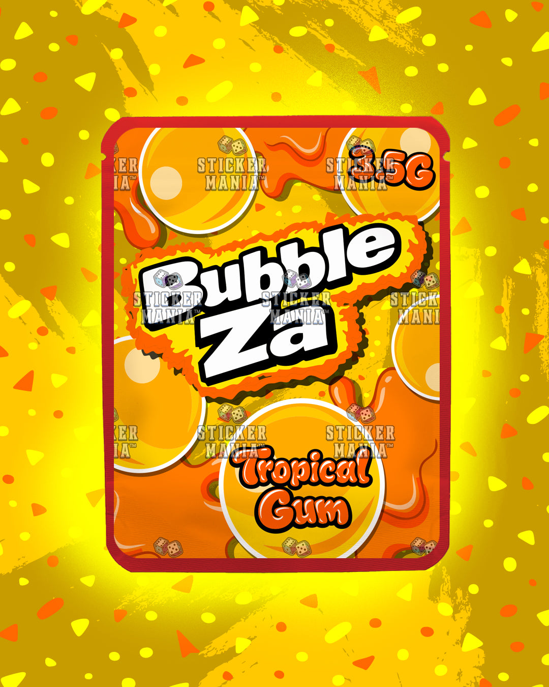 Bubble Za Tropical Gum | Pre-Made Sticker Bag | 3.5g