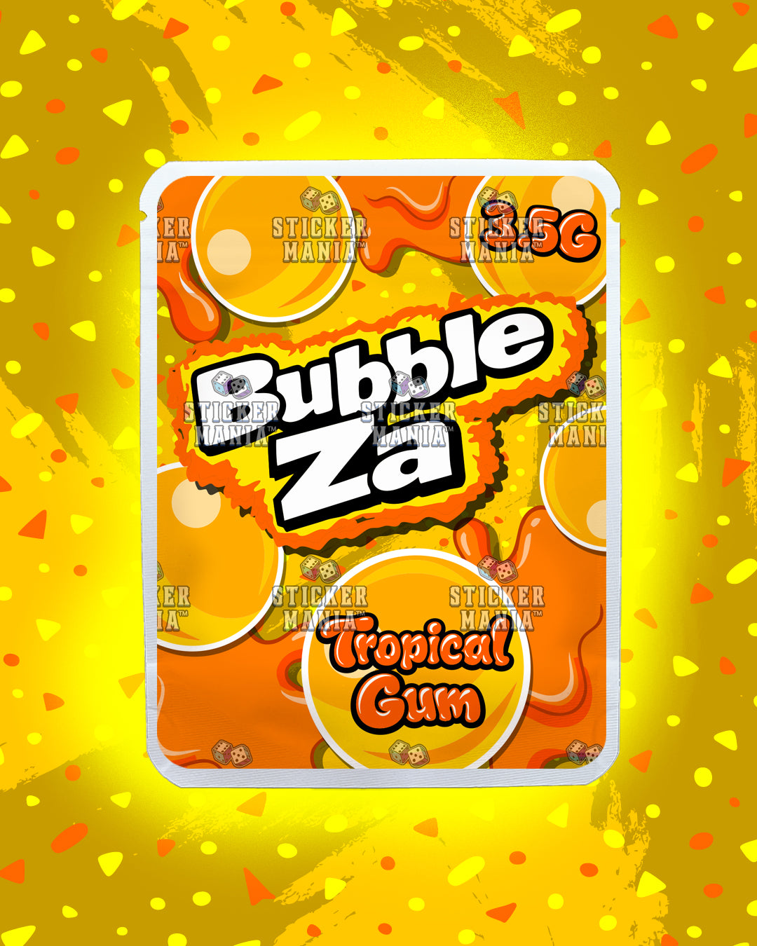 Bubble Za Tropical Gum | Pre-Made Sticker Bag | 3.5g