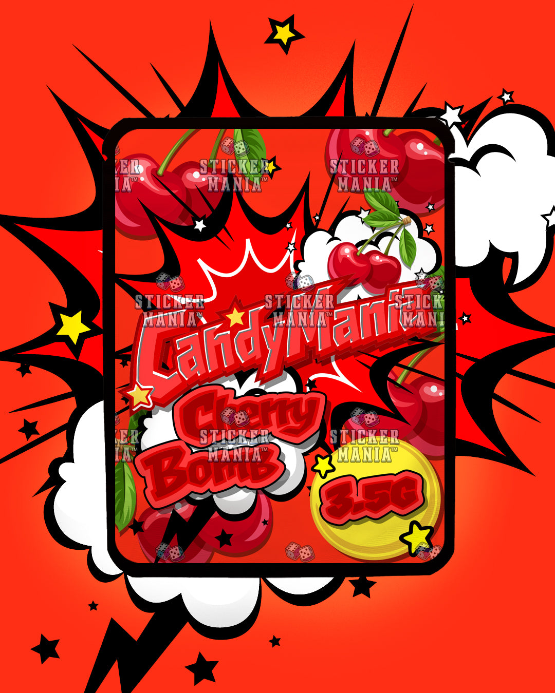 Candy Mania Cherry Bomb | Pre-Made Sticker Bag | 3.5g